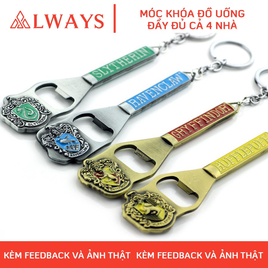 Móc khóa mở đồ uống - Phụ kiện thời trang mang phong cách phù thủy Harry Potter - Đầy đủ 4 nhà Hogwarts - ALWAYS STORE