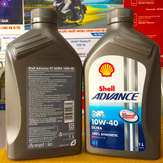 Shell Châu Á - Nhớt Shell Advance Ultra 10W-40 Made in Hong Kong - Tem 2 Lớp