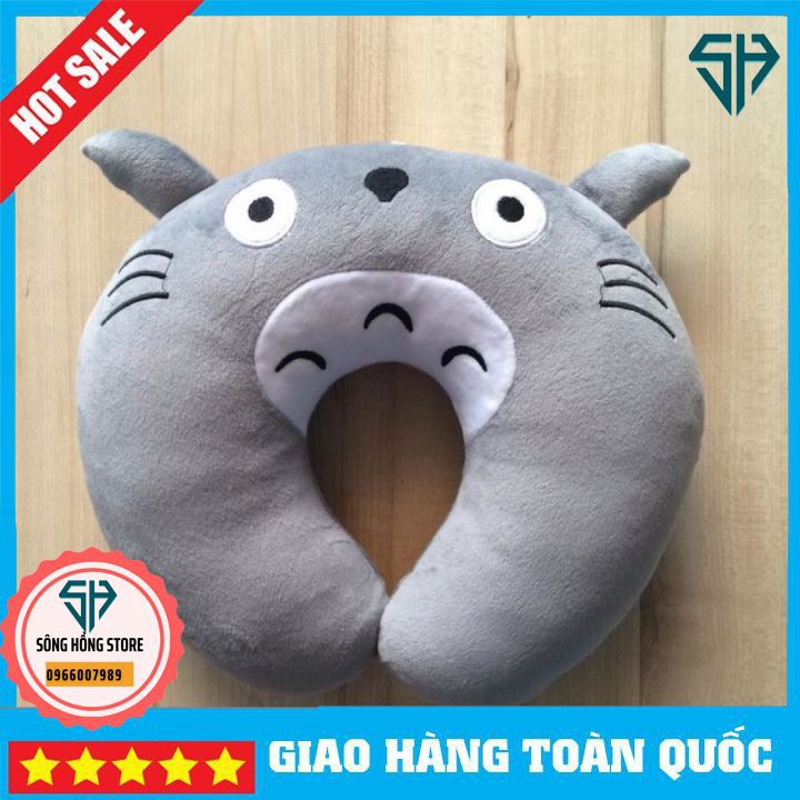 Gối Cổ Chữ U Totoro Vải Nhung Mềm Mịn