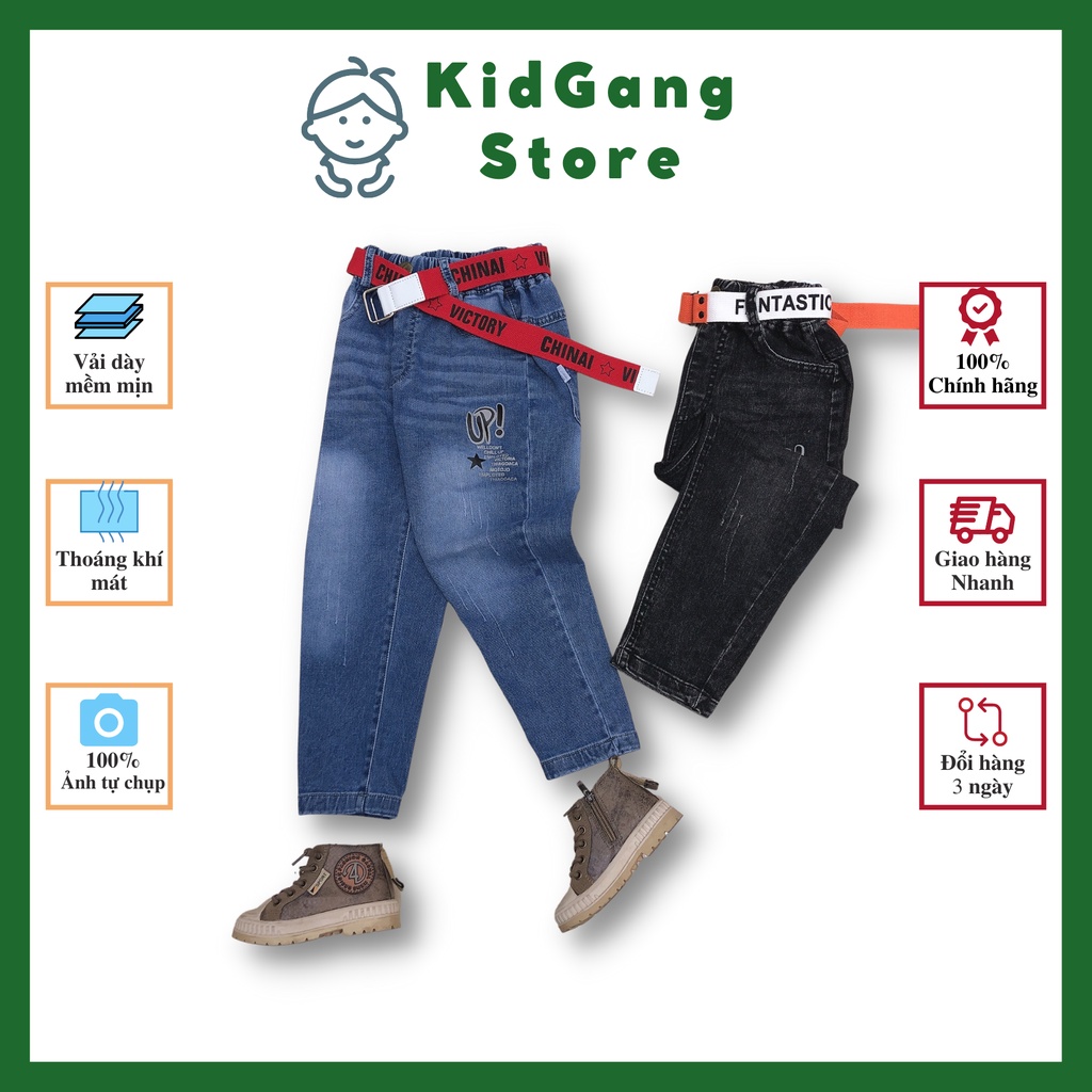 Quần jean bé trai, Quần bò bé trai 20-32kg KIDGANG (Up)