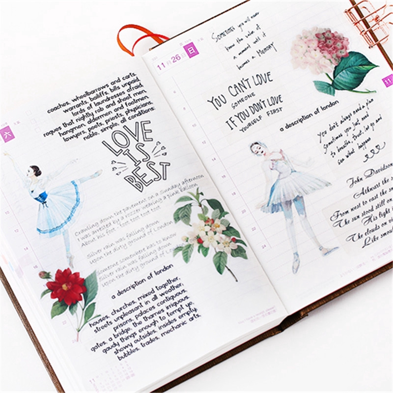 ❀ Ballet Girls Diary Giấy và decal dán tường Q-3 Modern Lady ❀ 14Pcs/set Album Scrapbooks DIY Decor Stickers ML01136