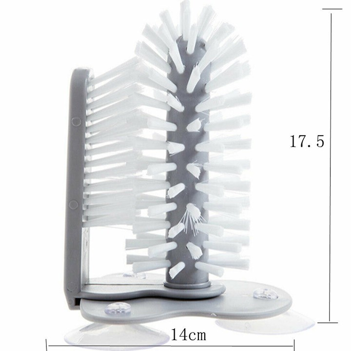 Bàn chải rửa ly cốc nhà bếp thông minh rửa cốc chén 2 mặt cùng lúc