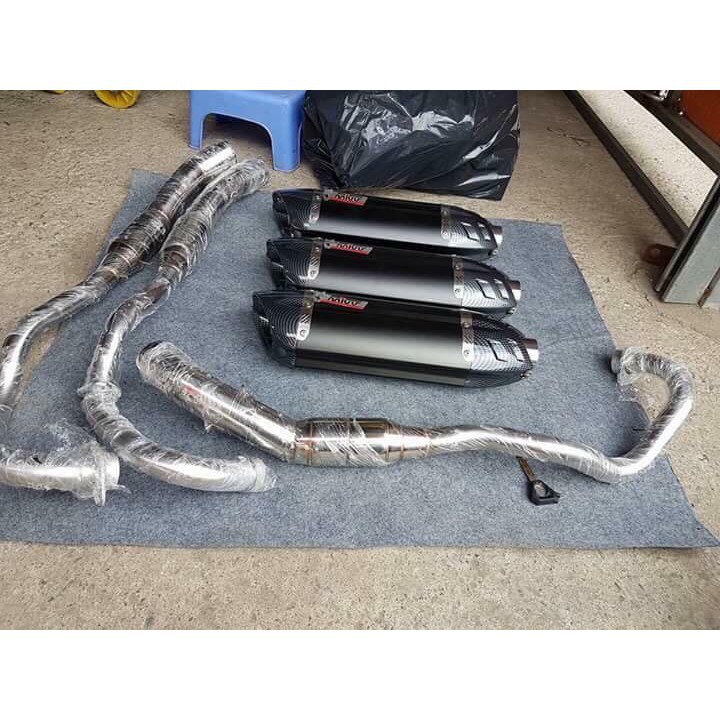 Giảm giá Lon pô Mivv Hàng Chuẩn  - Full pass treo pô , lò xo , ống tiêu (Ko có cổ pô nhé) Cực bền