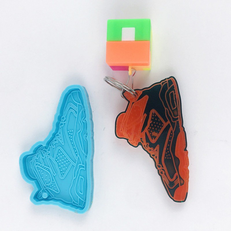 Khuôn Silicone Làm Móc Khóa Hình Giày Trang Trí Diy
