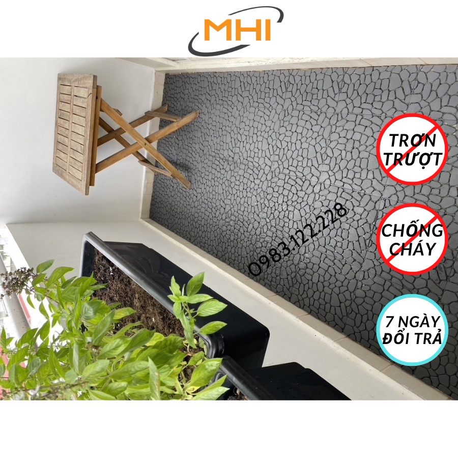 Vỉ Nhựa Lót Sàn Ban Công Bản To 31cm*31cm Kiểu Viên Sỏi. Tấm nhựa lót sàn Nhà Tắm/Hồ Bơi/Sân Thượng/Sân Vườn