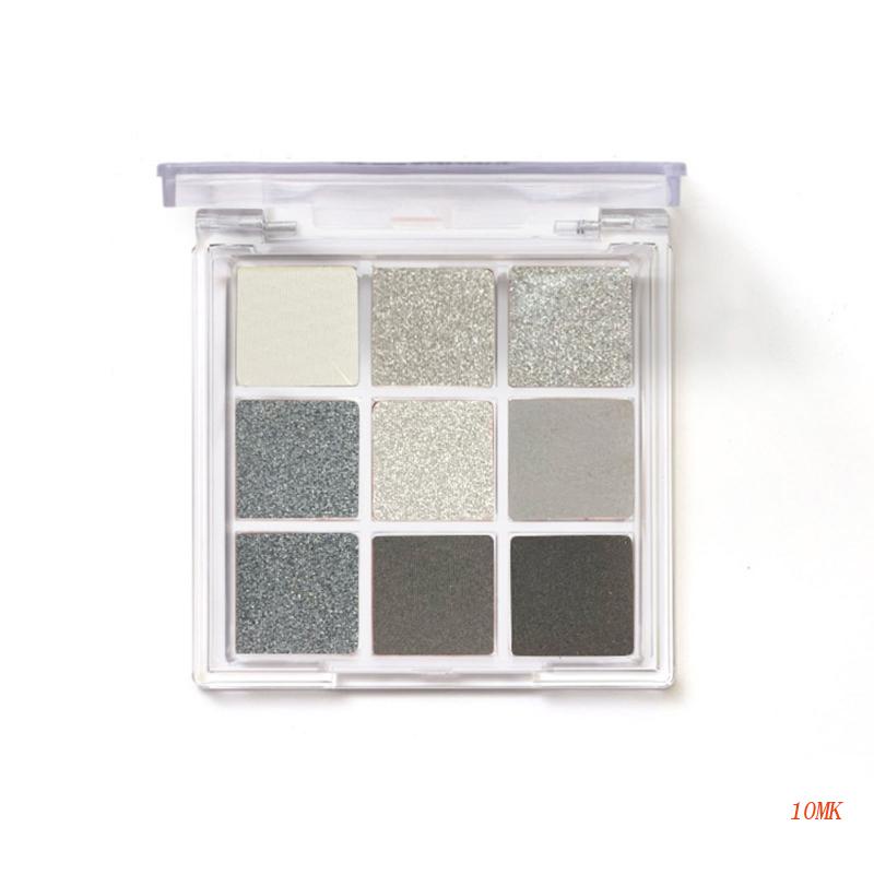 Bảng Phấn Mắt 9 Màu Lì Và Màu Nhũ Khói 10MK