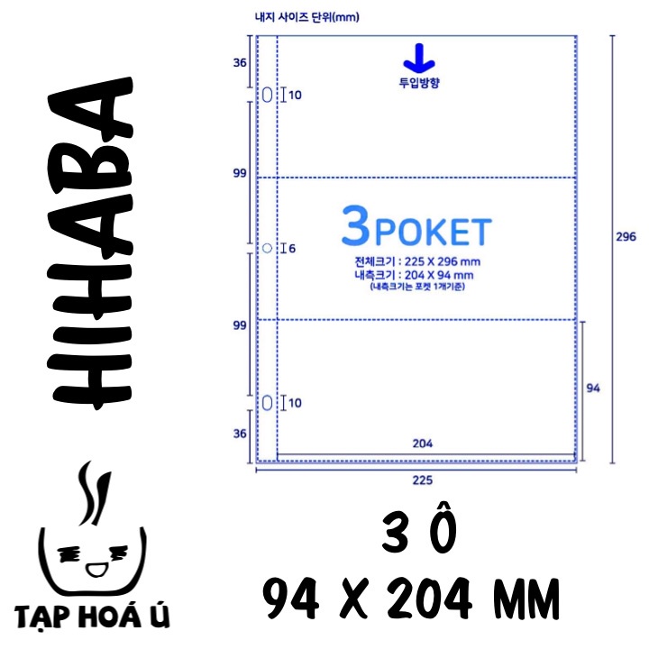 SHEET HIHABA CHO BINDER BÌA A4 - 3 CÒNG (NHIỀU LOẠI)