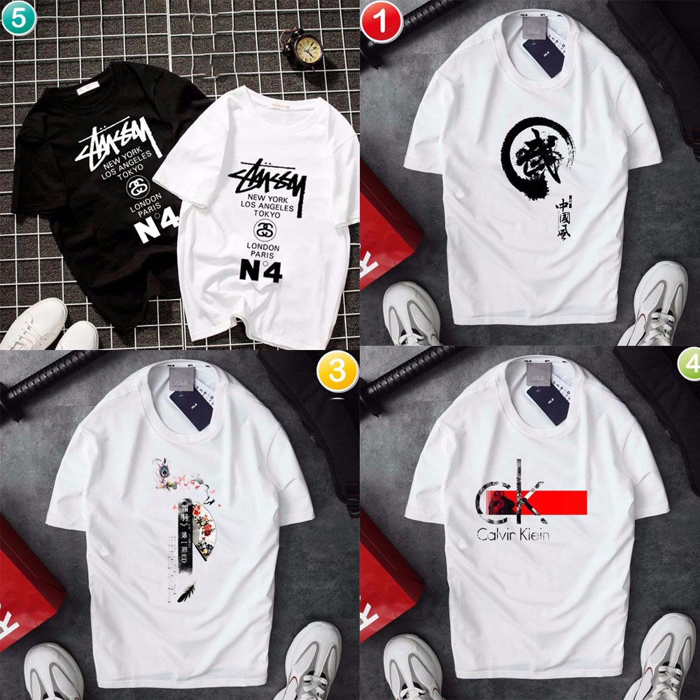 Áo thun Nam , nữ đen-trắng - áo phông tay ngắn cổ tròn | BigBuy360 - bigbuy360.vn