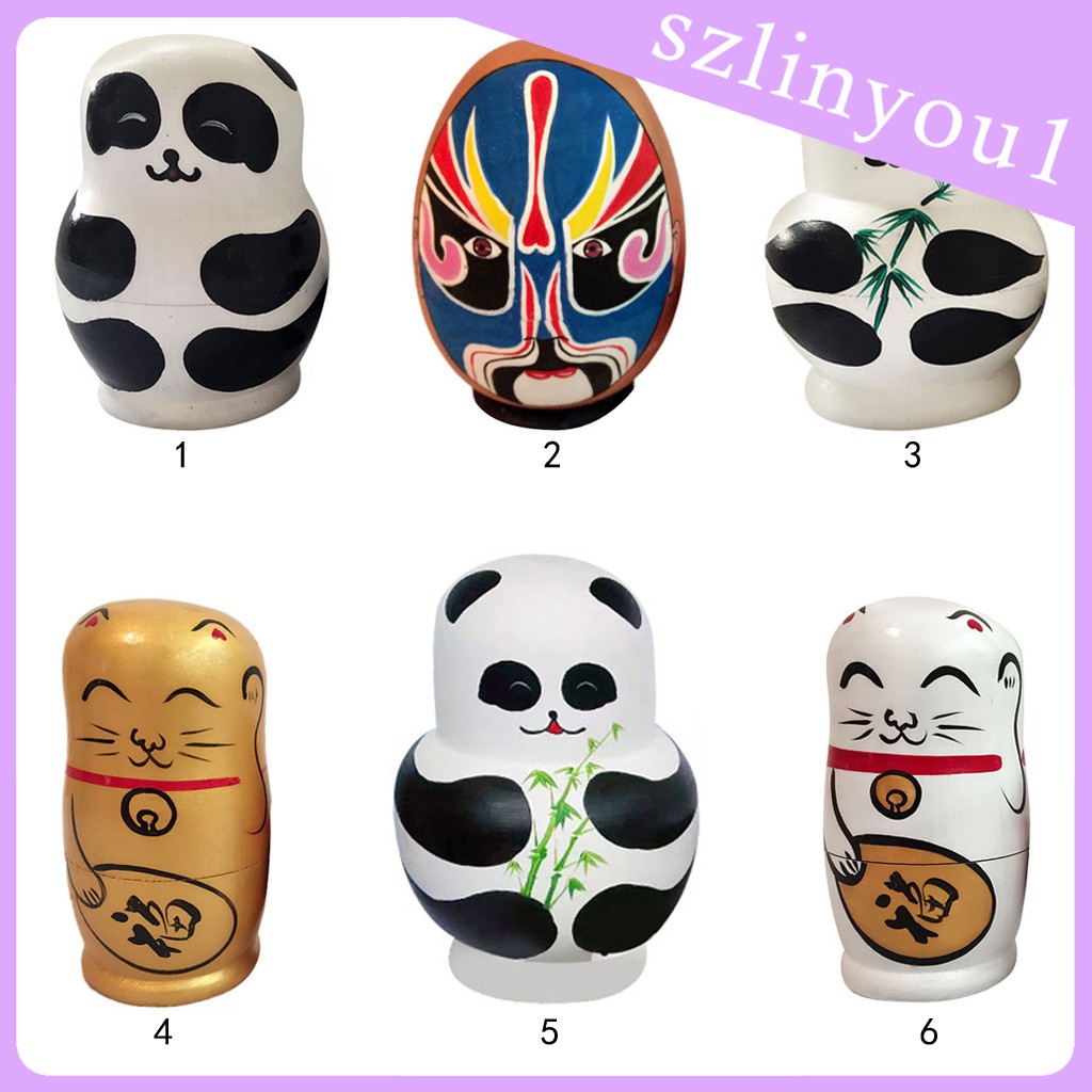 Bộ 5 Búp Bê Nga Matryoshka Hình Gấu Trúc