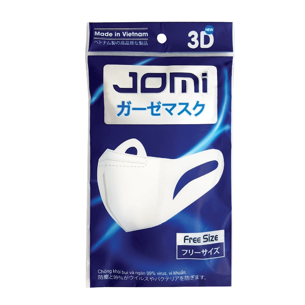 Khẩu Trang 4D, 3D Cao Cấp Jomi (Người lớn/Trẻ em) - Lọc khuẩn 99.6%, Không đau tai, kích ứng da mặt