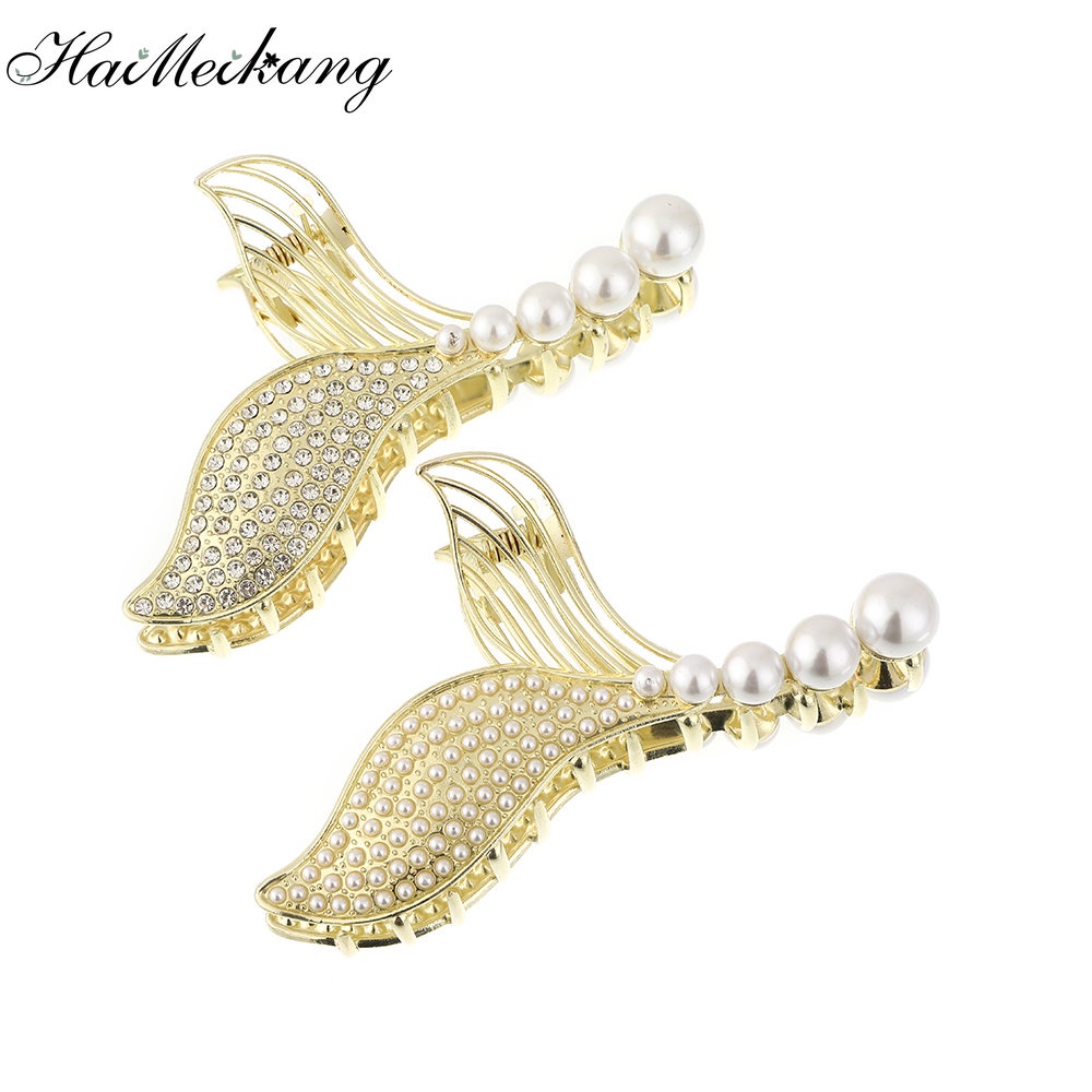 Haimeikang Kẹp Tóc Hình Đuôi Cá Đính Đá Chất Lượng Cao Cho Nữ