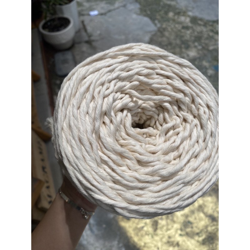 [Mã SKAMLTSM9 giảm 10% đơn 99K] Dây thừng Macrame cotton 1 xoắn 4MM kem