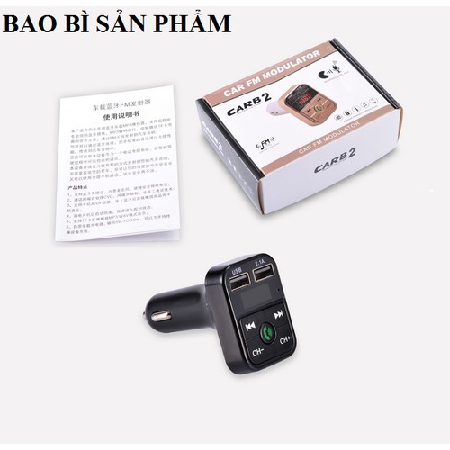 [Mã LIFEXANH03 giảm 10% đơn 500K] Tẩu sạc USB kép rảnh tay kiêm máy nghe nhạc MP3 bluetooth phát FM cho xe ô tô