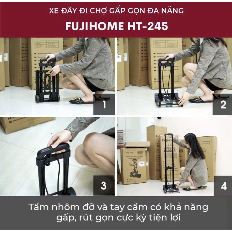 Thanh lý Xe đẩy hàng gấp gọn đi chợ (Hàng mới dùng 1 lần)