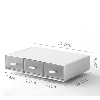 Tủ để bàn trong suốt đa năng bằng nhựa, kệ tủ ngăn kéo dùng decor bàn học có thể xếp chồng lên nhau