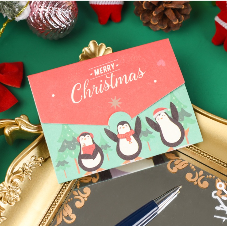 Thiệp Chúc Mừng Giáng Sinh a Merry Christmas ( Thiệp gập 3 có túi opp)