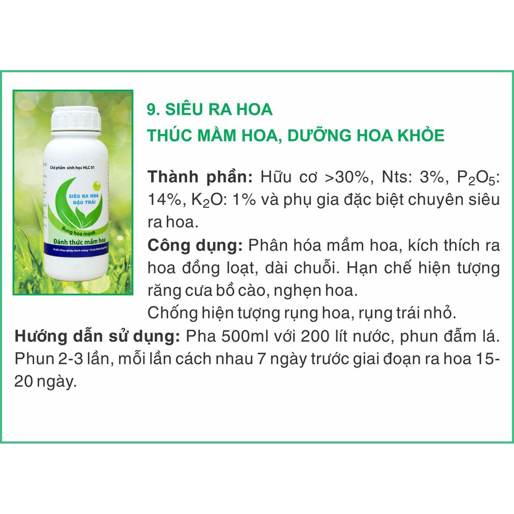 CHẾ PHẨM SINH HỌC SIÊU RA HOA HLC 500ml hàng chính hãng công ty