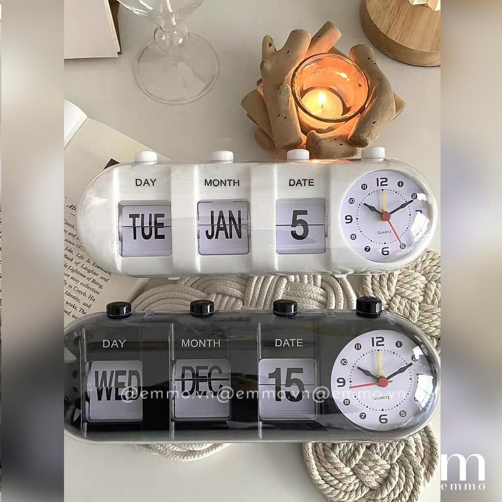 ĐỒNG HỒ BÁO THỨC ĐỂ BÀN KÈM LỊCH EMMO TWISTCAP