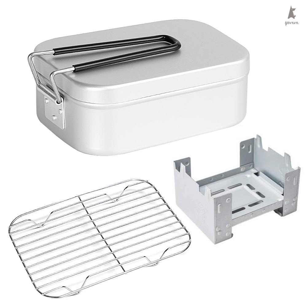 Bộ giá để đồ ăn trưa kiểu bếp gấp mini cho cắm trại dã ngoại/ đi bộ/ leo núi/ câu cá