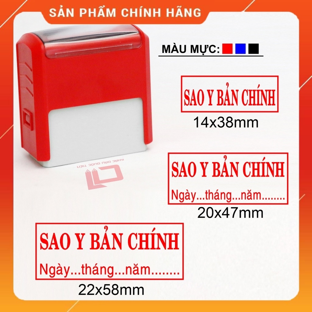 Con dấu sao y bản chính có kèm ngày tháng năm mực đỏ kích thước 14x38mm, 20x47mm