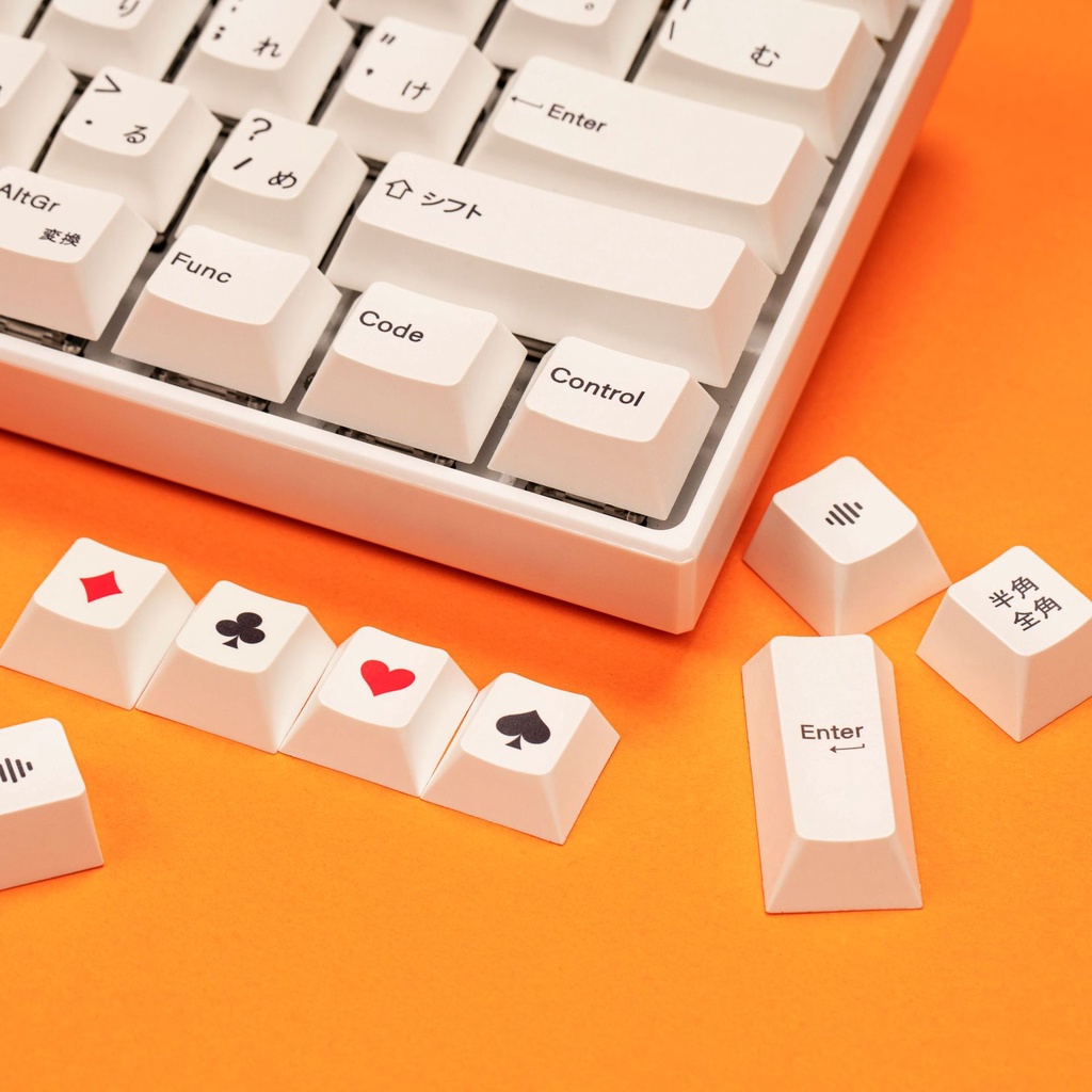 Keycap Simple White Cho Bàn Phím Cơ Chất Liệu PBT Profile Cherry In Dyesub 126 Phím | EZPC