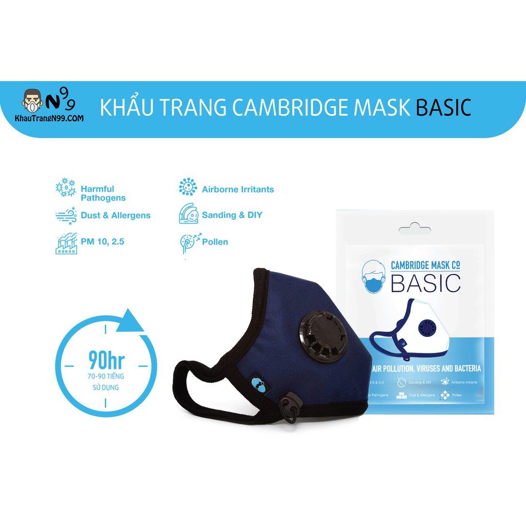 Khẩu trang CAMBRIDGE MASK BASIC N95 Chống bụi siêu mịn pm2.5