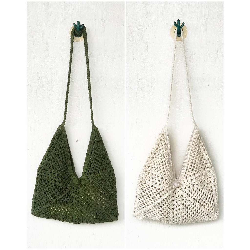 Túi lưới móc len handmade