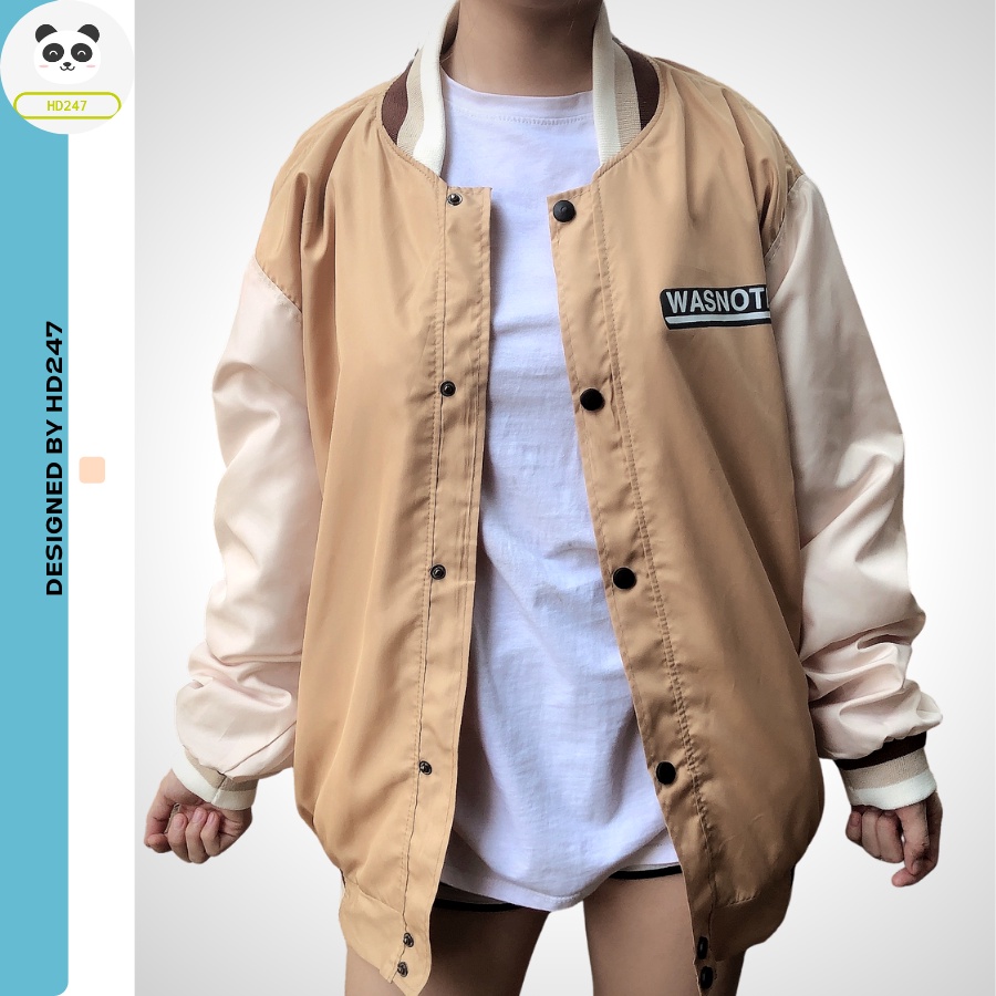 Áo Khoác Bomber Jacket WASNOTP Chất Dù Nữ Unisex HD247 0258
