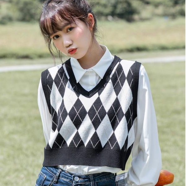 Áo gile len nữ dệt kim đẹp 3 màu vintage sát nách kiểu dáng Hàn Quốc cao cấp NITEHY 2