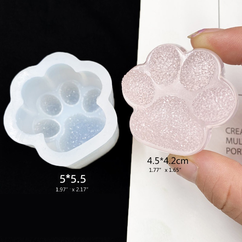 Khuôn Silicone Làm Xà Phòng Hình Dấu Chân Mèo Xinh Xắn