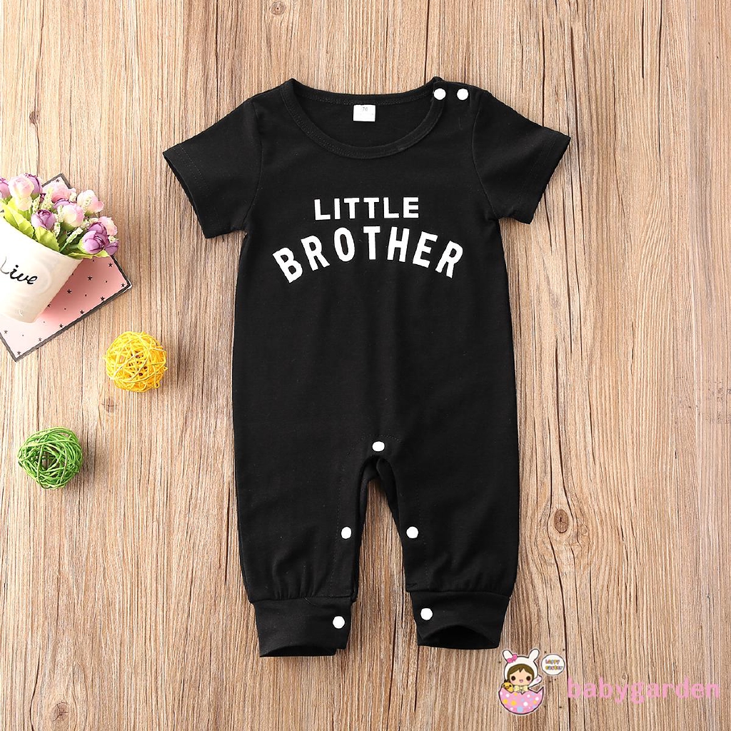 Jumpsuit Tay Ngắn Hoạ Tiết Chữ In Cho Bé Trai 0-24 Tháng Tuổi