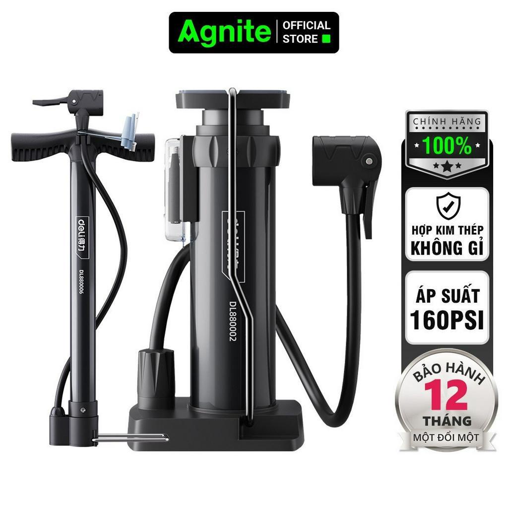Bơm Xe Đạp Cầm Tay, Bơm Đạp Chân Deli Cao Cấp - Siêu Nhẹ, Nhỏ Gọn, Tiện Lợi, Dễ Dàng Di Chuyển - Áp Suất Cao - DL880006
