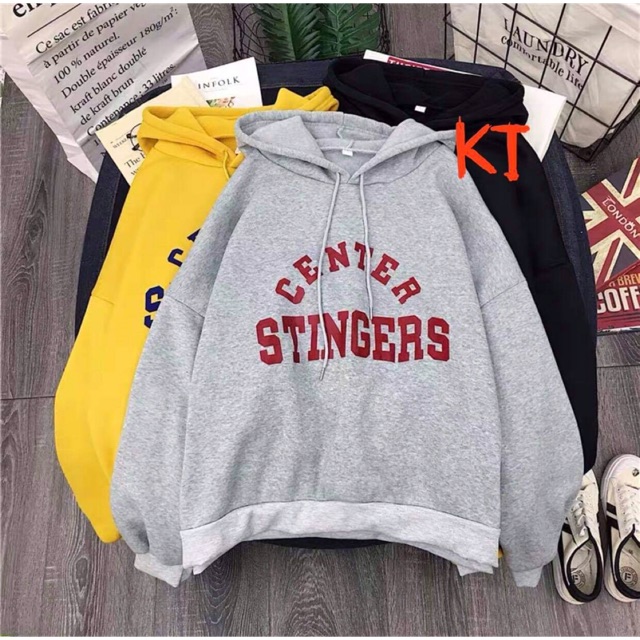 Áo hoodie nỉ mũ center stingers