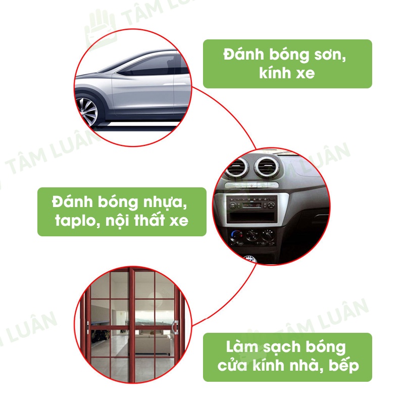 Đánh bóng xe hơi miếng phớt đánh bóng mút bọt biển bôi dưỡng xe, phụ kiện ô tô Tâm Luân