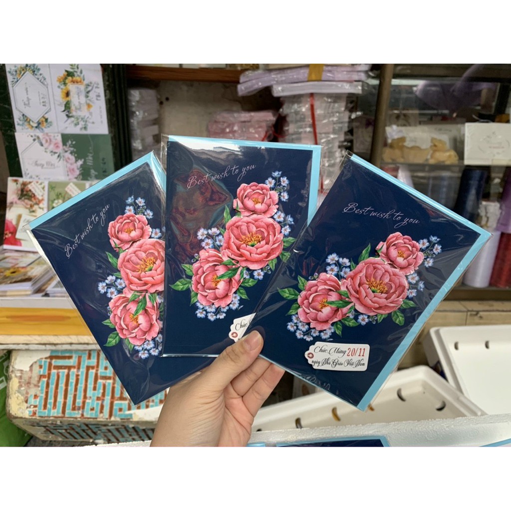 Combo 10 Thiệp chúc mừng ngày NHÀ GIÁO VIỆT NAM 20/11 loại in nổi 3D kích thước 15x10cm