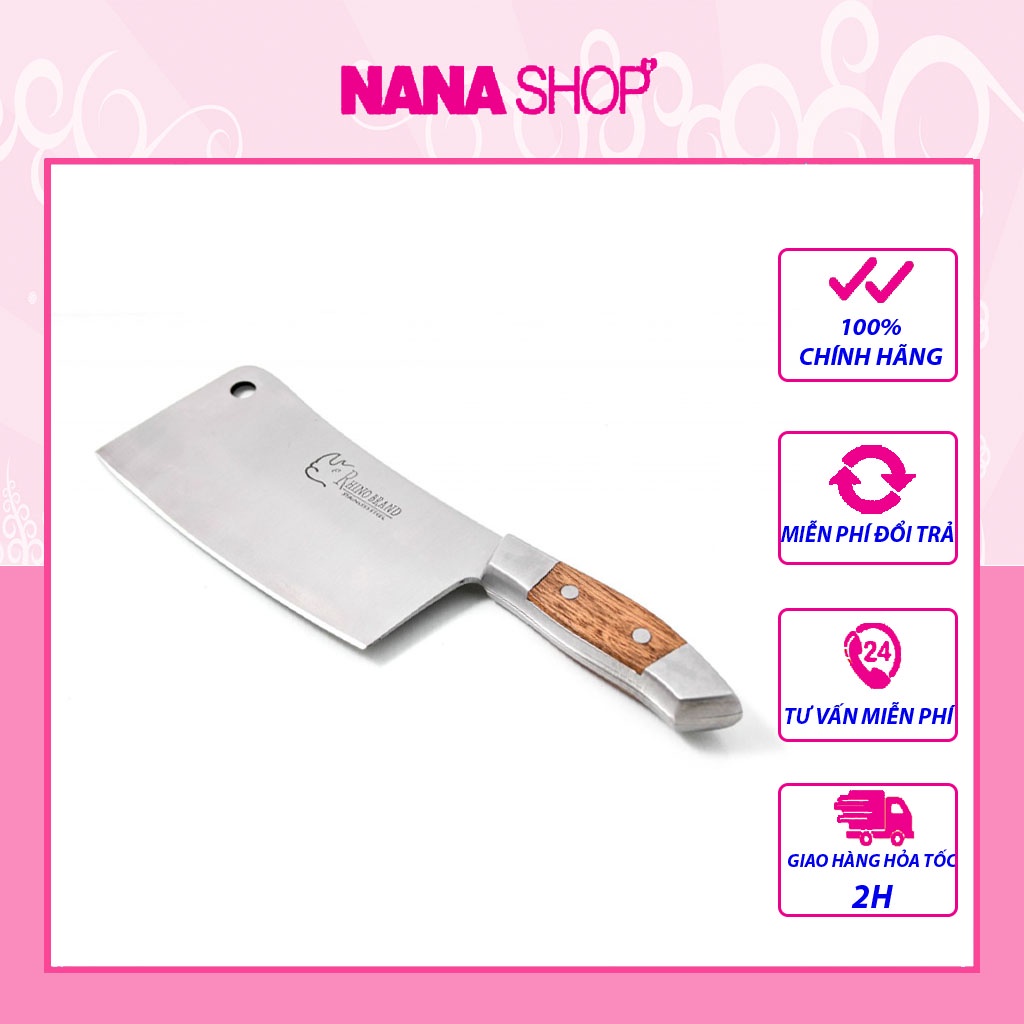 Dao chặt xương cán thép ốp gỗ cao cấp Rhino 796 nội địa Thái Lan nặng 500g