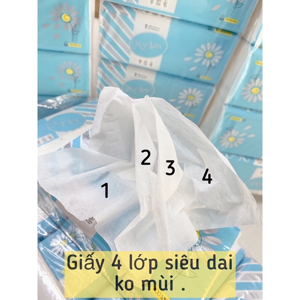 Bịch 5 gói giấy milan hoa cúc xanh gói 400 tờ/4lớp.