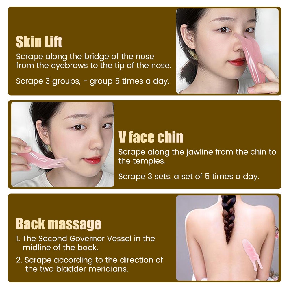 Dụng cụ massage mặt / cằm và mũi Salorie bằng nhựa resin có túi đựng tiện lợi