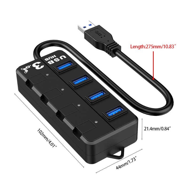 Hub chia 4 cổng USB 3.0 có công tắc tiện dụng cho Windows Vista