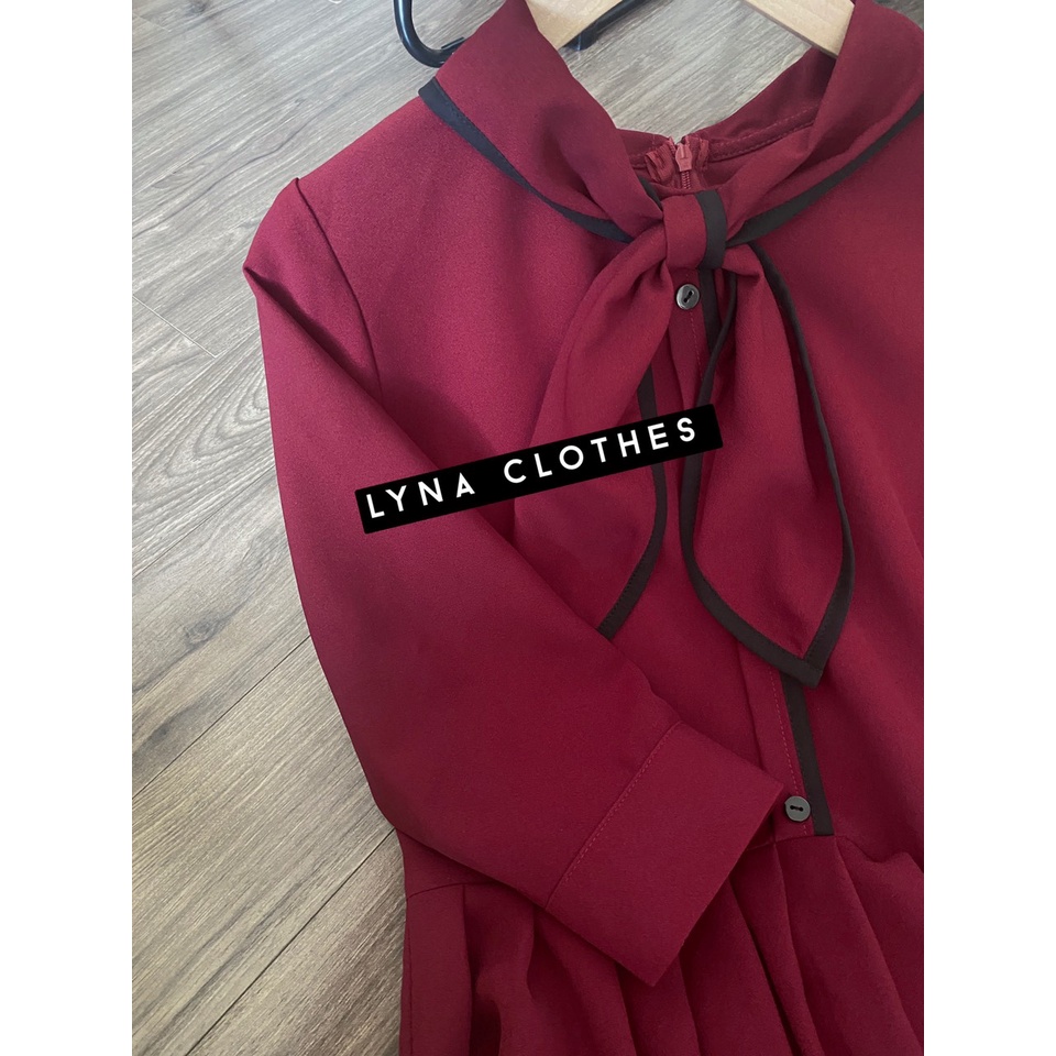 Váy thiết kế tiểu thư màu đỏ cổ nơ siêu đẹp cho mùa lễ hội giúp nàng tỏa sáng rực rỡ mỗi khi xuất hiện | BigBuy360 - bigbuy360.vn