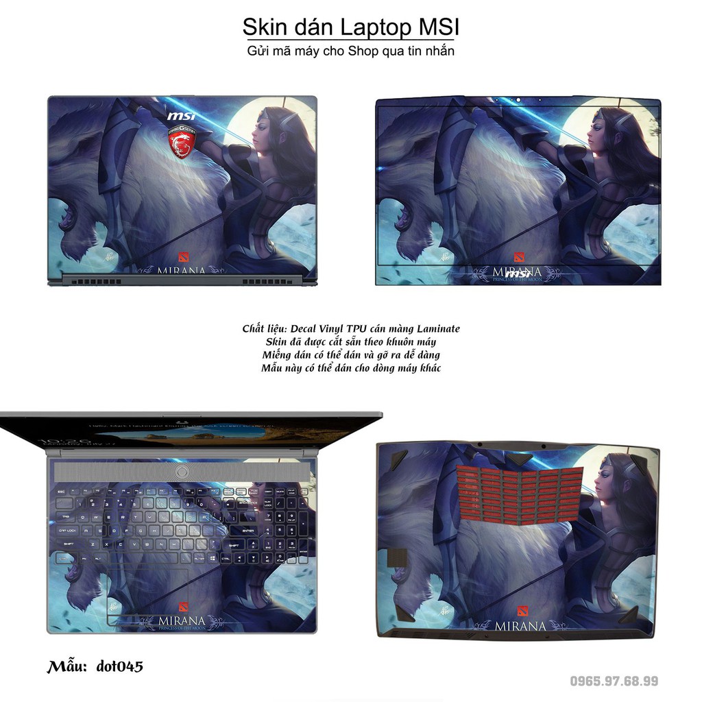 Skin dán Laptop MSI in hình Dota 2 nhiều mẫu 8 (inbox mã máy cho Shop)