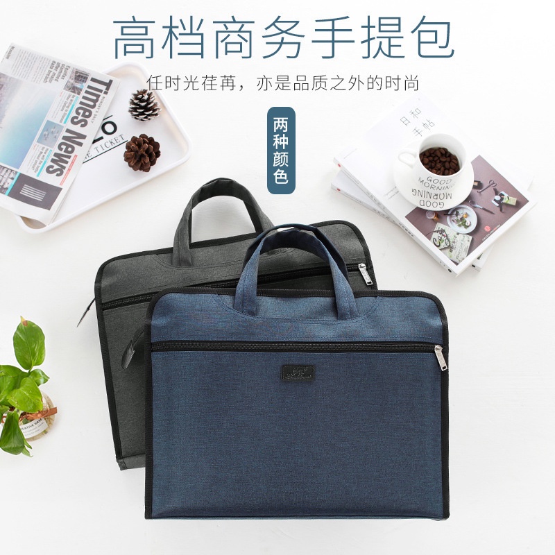 Cặp táp đựng tài liệu khổ a4 bằng vải Canvas in logo có thể tùy chỉnh | BigBuy360 - bigbuy360.vn
