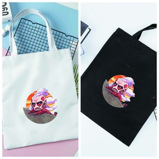 Túi tote vải đeo vai đen trắng IN HÌNH Attack On Titan Chobits Ghibli Miku chibi anime xinh xắn dễ thương