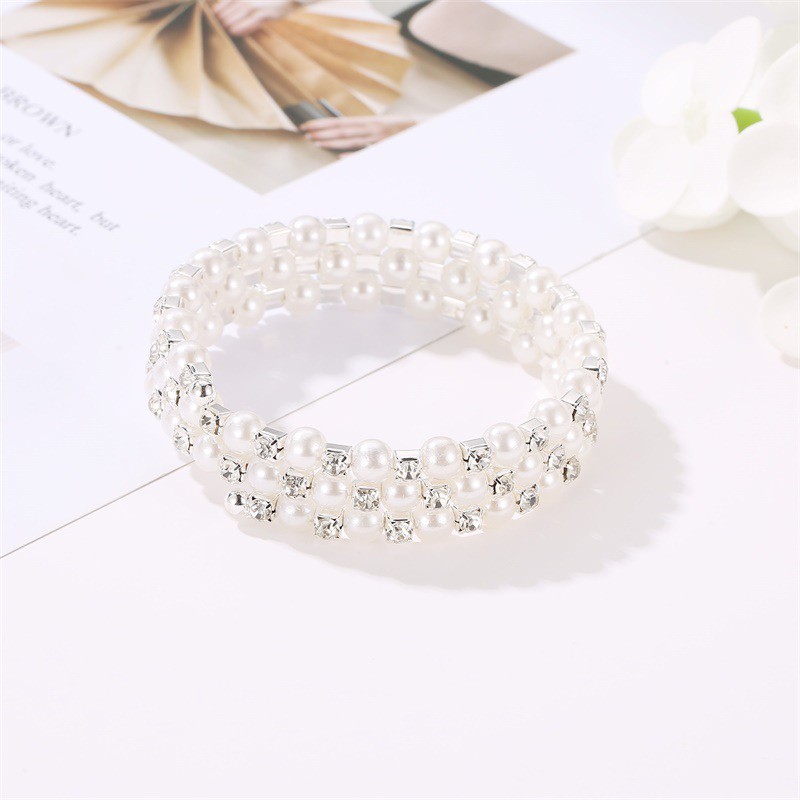 Lắc tay ngọc trai 3 sợi thanh lịch Hàn Quốc