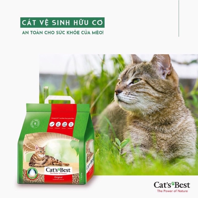 4.3kg - Cát vệ sinh hữu cơ cho mèo Cat's Best Original 10L, cát gỗ vệ sinh dành cho mèo, Kitty Pet Shop Bmt