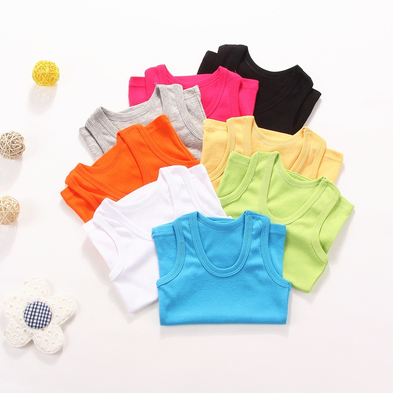 Áo Thun Cotton Màu Đen Trơn Thời Trang Mùa Hè Dành Cho Bé Trai Gái 2-11 Tuổi