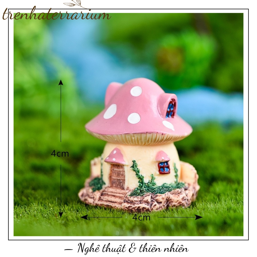 Tiểu cảnh nhà nấm vi cảnh vật trang trí nhựa thủ công biệt thự, terrarium