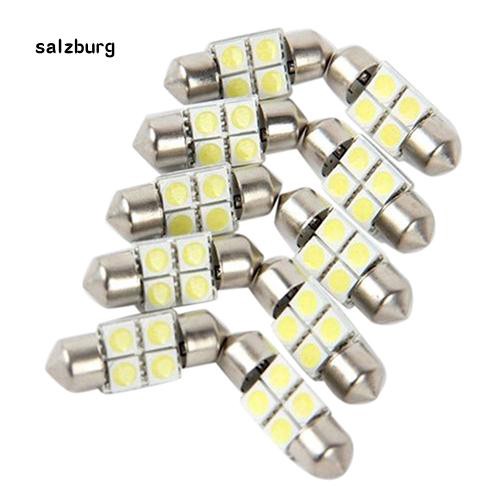 Set 2 bóng đèn bên trong xe hơi 31MM 4 SMD 5050 LED DC 12V chuyên dụng