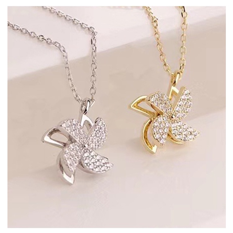 Vòng cổ Mặt Hình Cối Xay Gió Xoay Được Phong Cách Nhật Hàn Đơn Giản Thời Trang