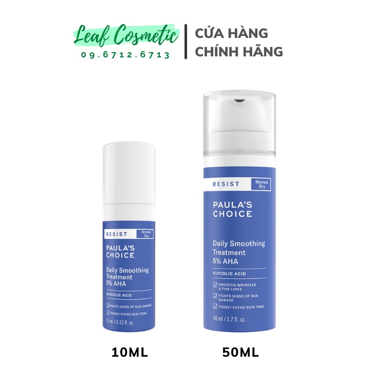 Tẩy Da Chết, Làm Sáng Da Cho Da Thường Khô Paula's Choice Resist Daily Smoothing Treatment 5% AHA